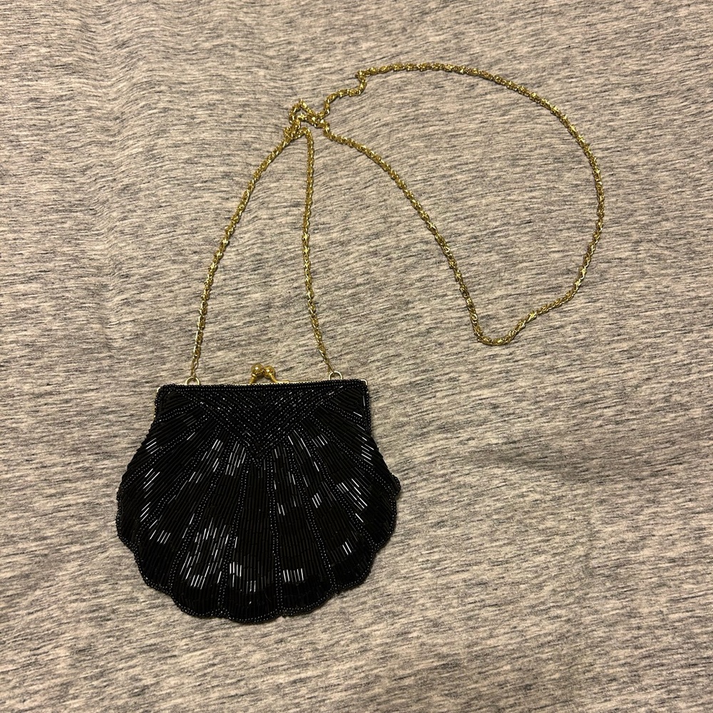 Black Beaded Evening Purse